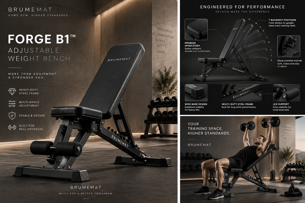 BRUMEMAT FORGE B1™ Precision Adjustable Strength Bench
