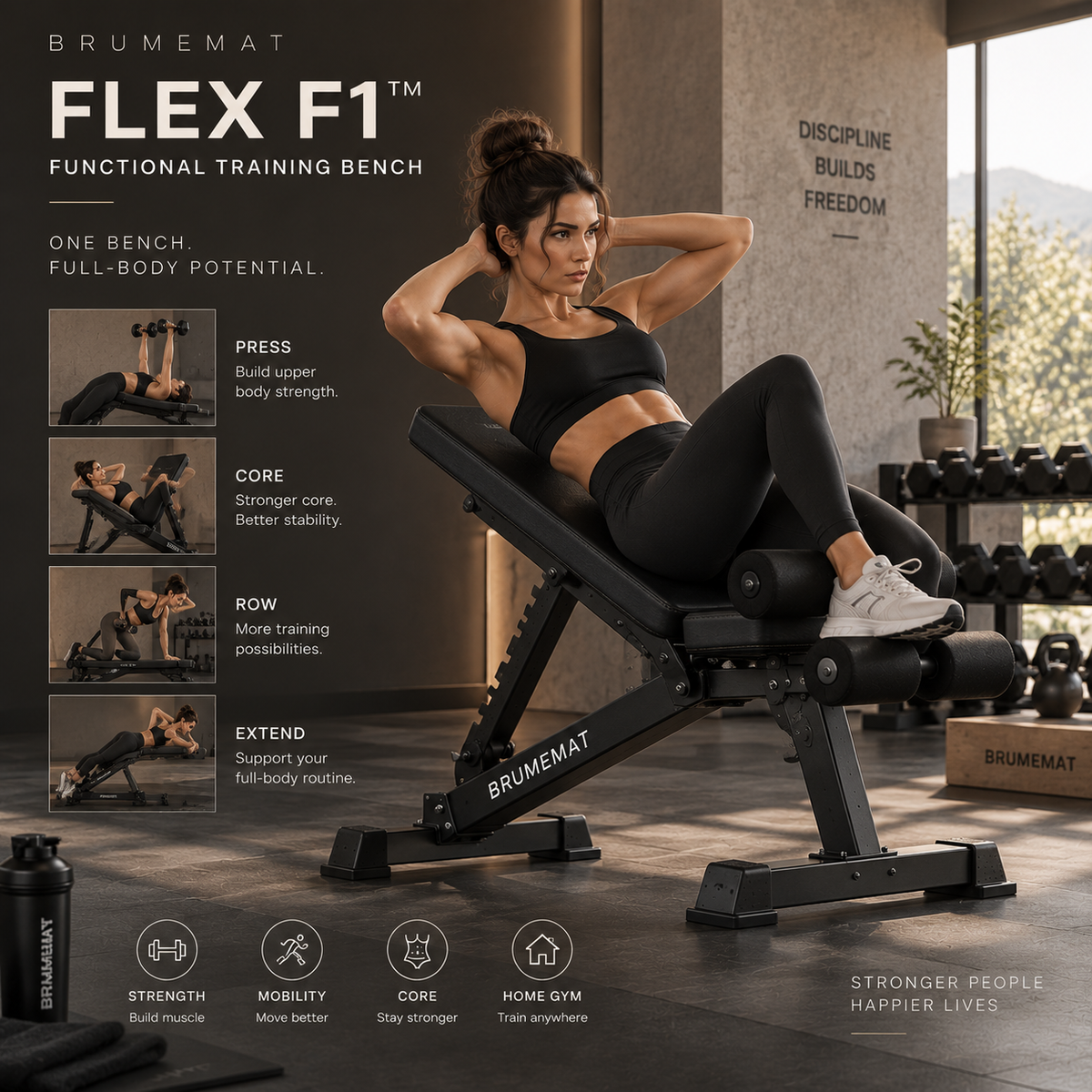 BRUMEMAT FLEX F1™ Multi-Functional Training Bench