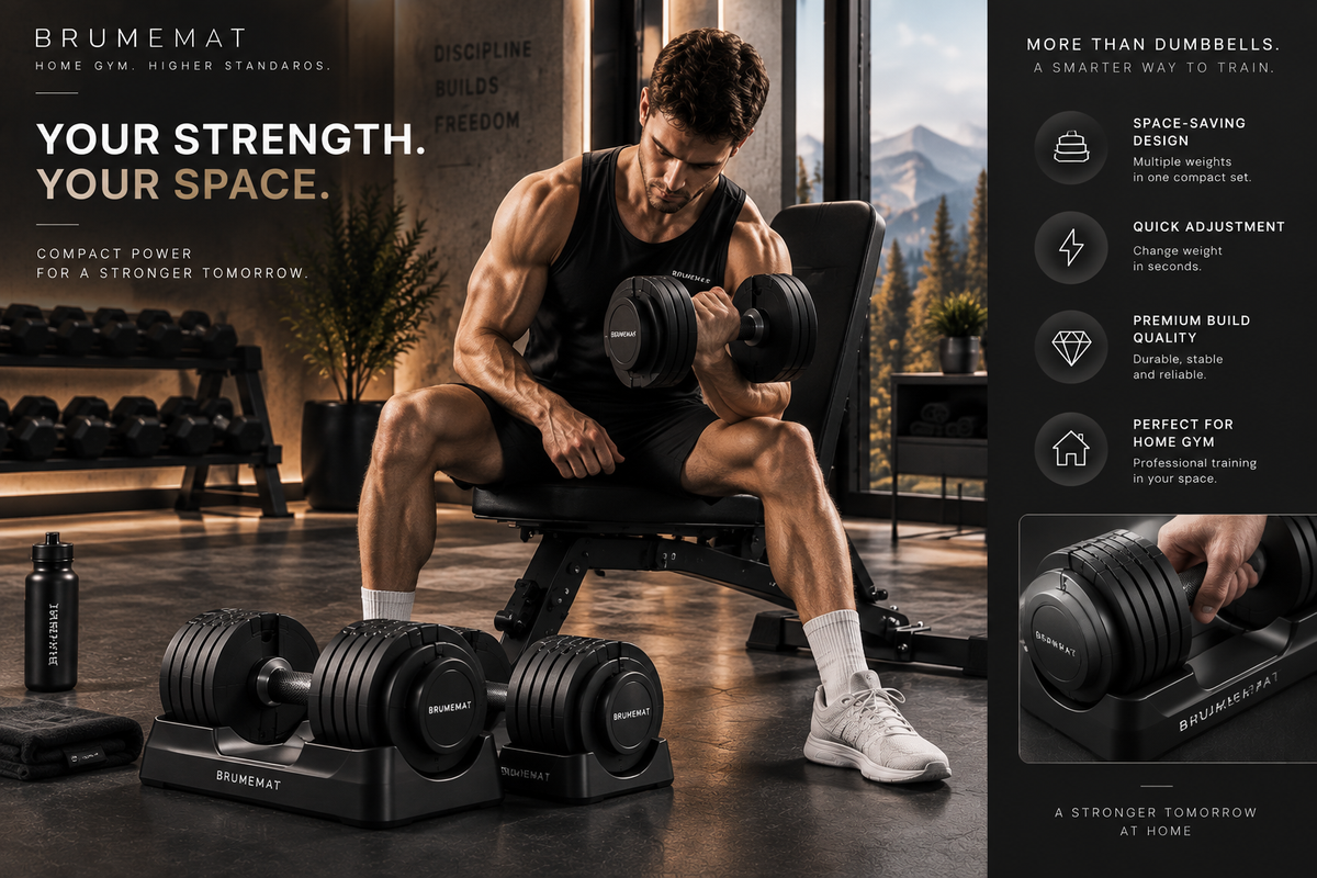 BRUMEMAT NEXA D1™ Precision Adjustable Dumbbell System