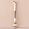 Single Dual-Ended Beauty Brush, Round Blush Brush + Large Powder Brush Soft Bristle Facial Makeup Tool